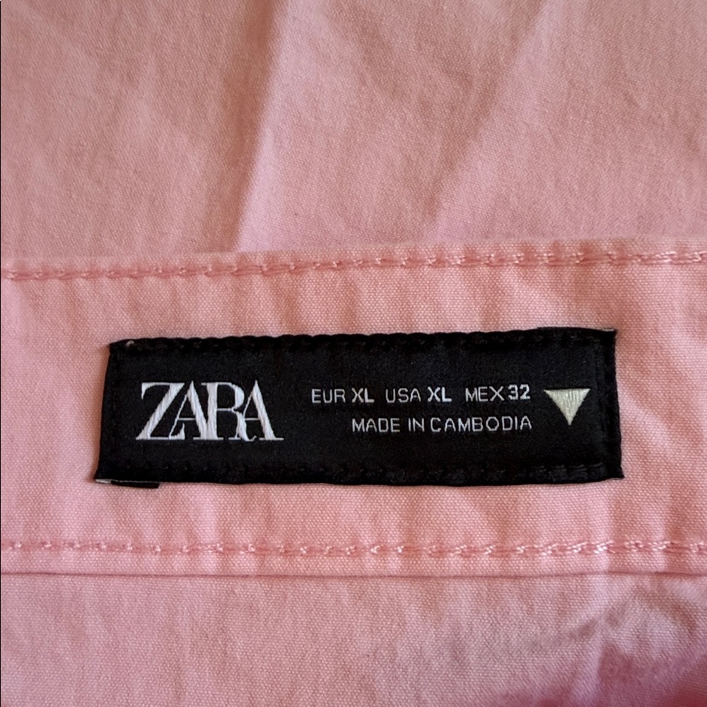 NWT Zara Women's Pink Wide Leg Cotton Pants XL, S Pastel Pink - Picture 10 of 16